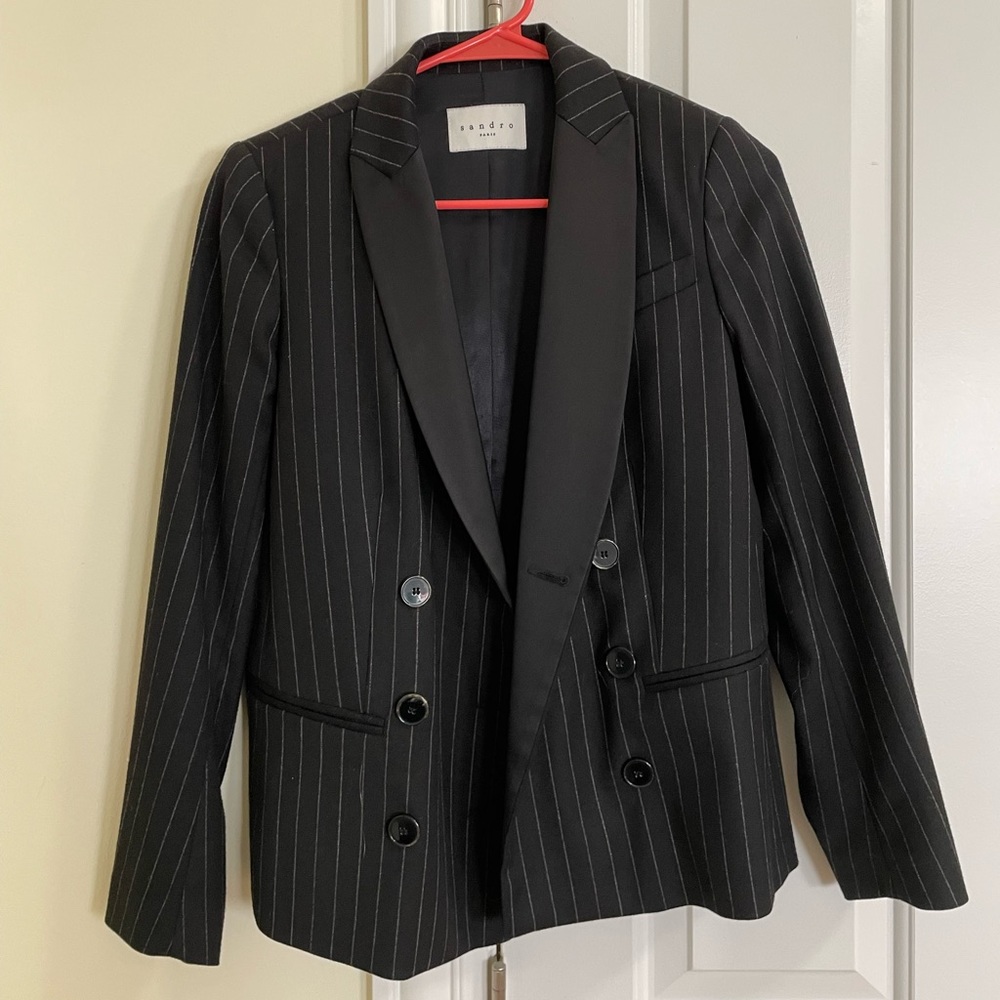 Sandro Blazer, striped cropped